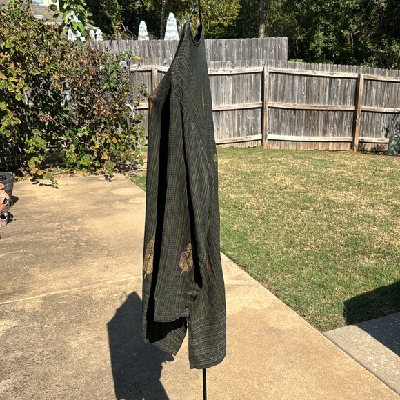 NOS Vintage Bread Sz 3 Tunic Green Plaid Fall Leaves US Made Gretzinger Hudson - Picture 6 of 12